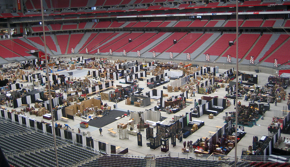 A general overall aerial view of State Farm Stadium with retractable  playing field rolled out amid the global coronavirus COVID-19 pandemic,  Saturday, May 17, 2020, in Glendale, Ariz. State Farm Stadium, opened